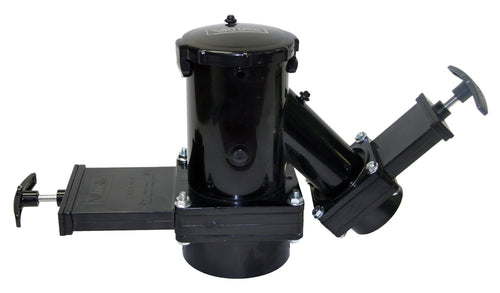 Valterra T38 Double Valve Assembly Fixed Wye with 3" Hub x 1-1/2" Rotating Hub x 3" Bay with Cap,Black