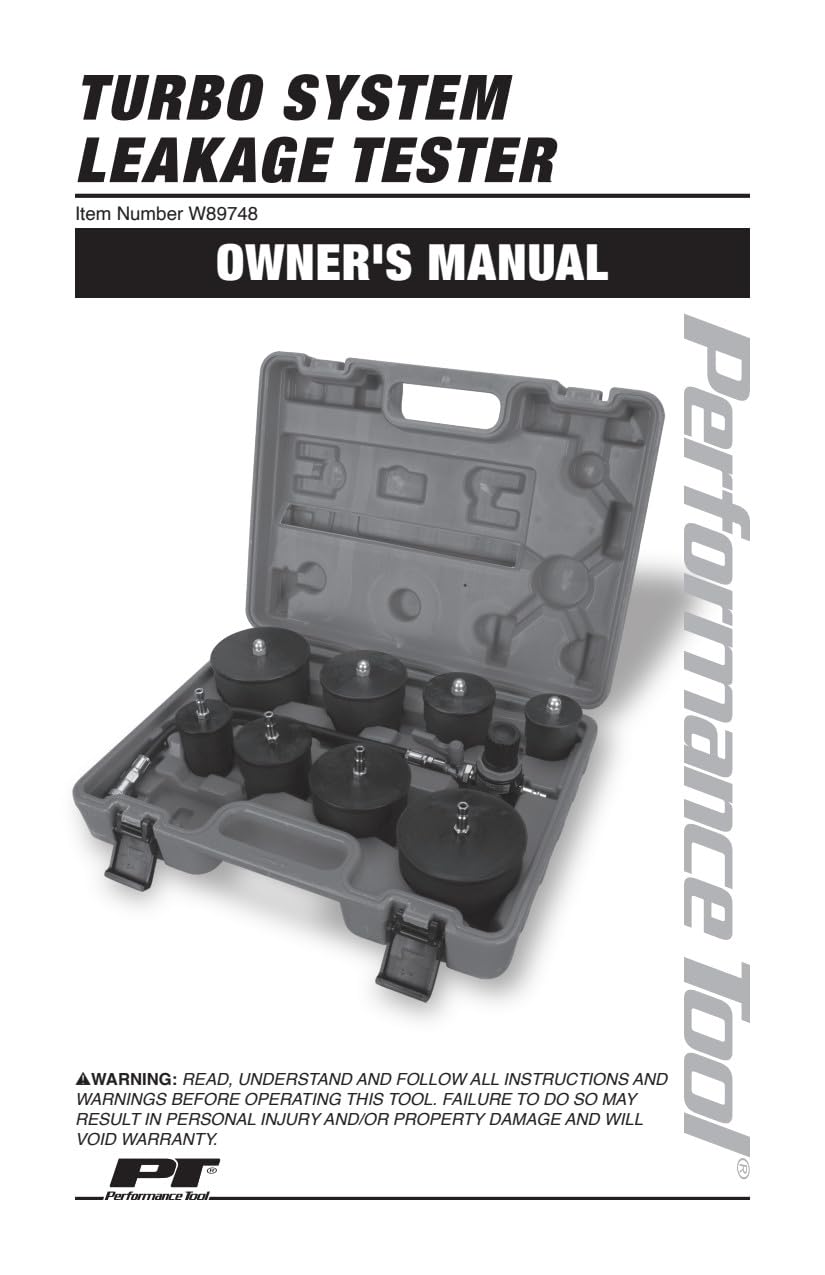 Turbocharger System Performance Tool W89748 Leakage Tester Kit - Find & Fix Turbo Leaks with Ease