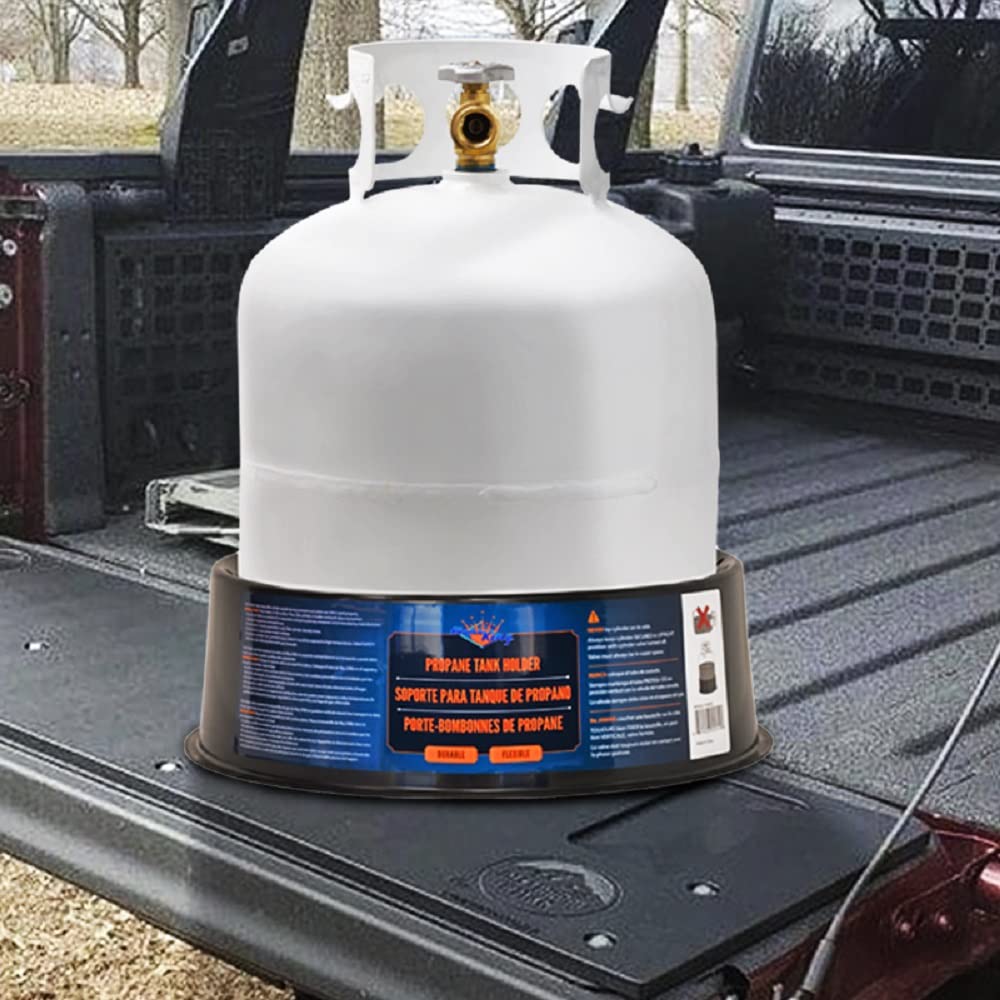 Flame King Propane Cylinder YSNPBS Base Stabilizer, Fits 20lb, 30lb, and 40lb Tanks, Black
