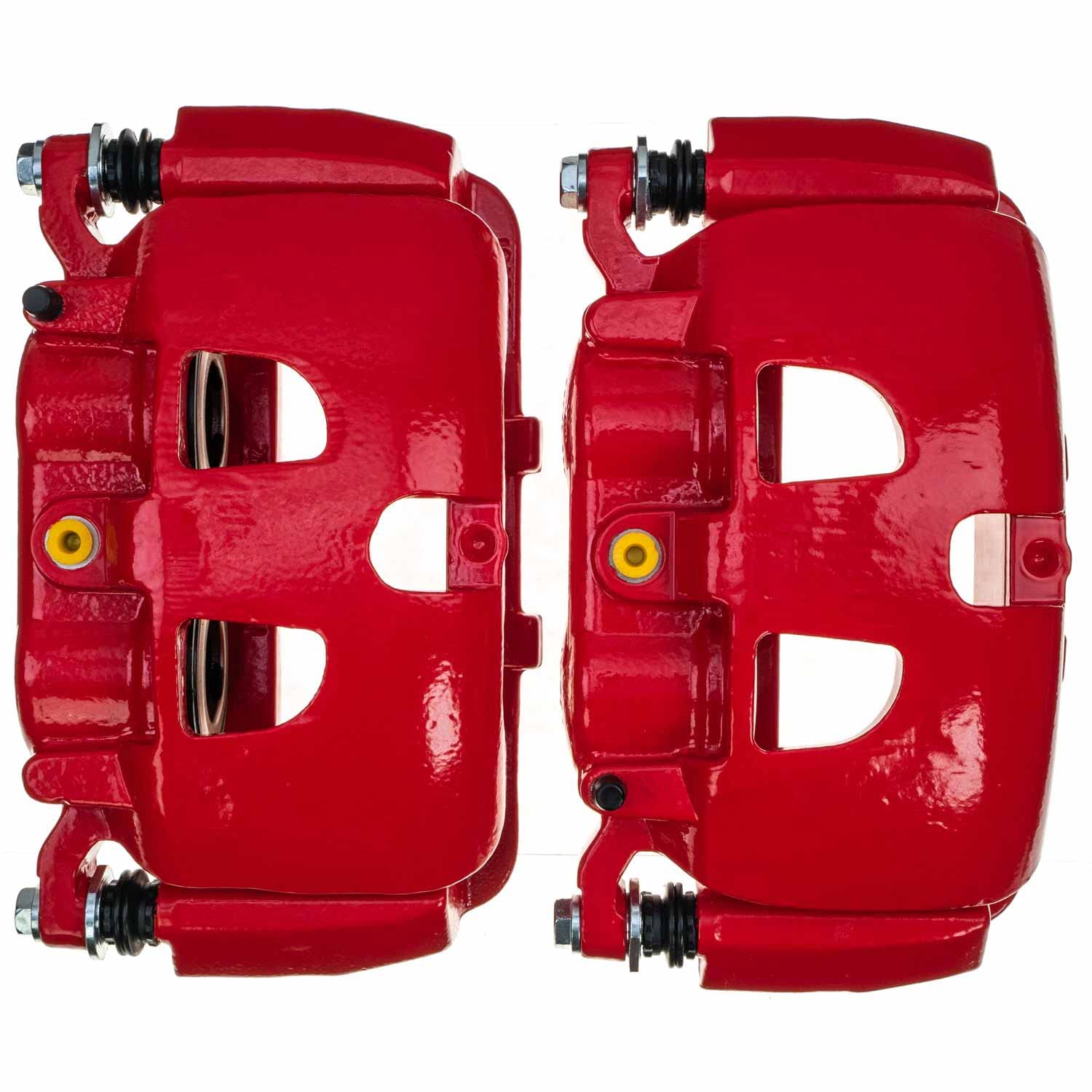 Power Stop S5486 High-Temp Front Pair of Red Powder Coated Calipers
