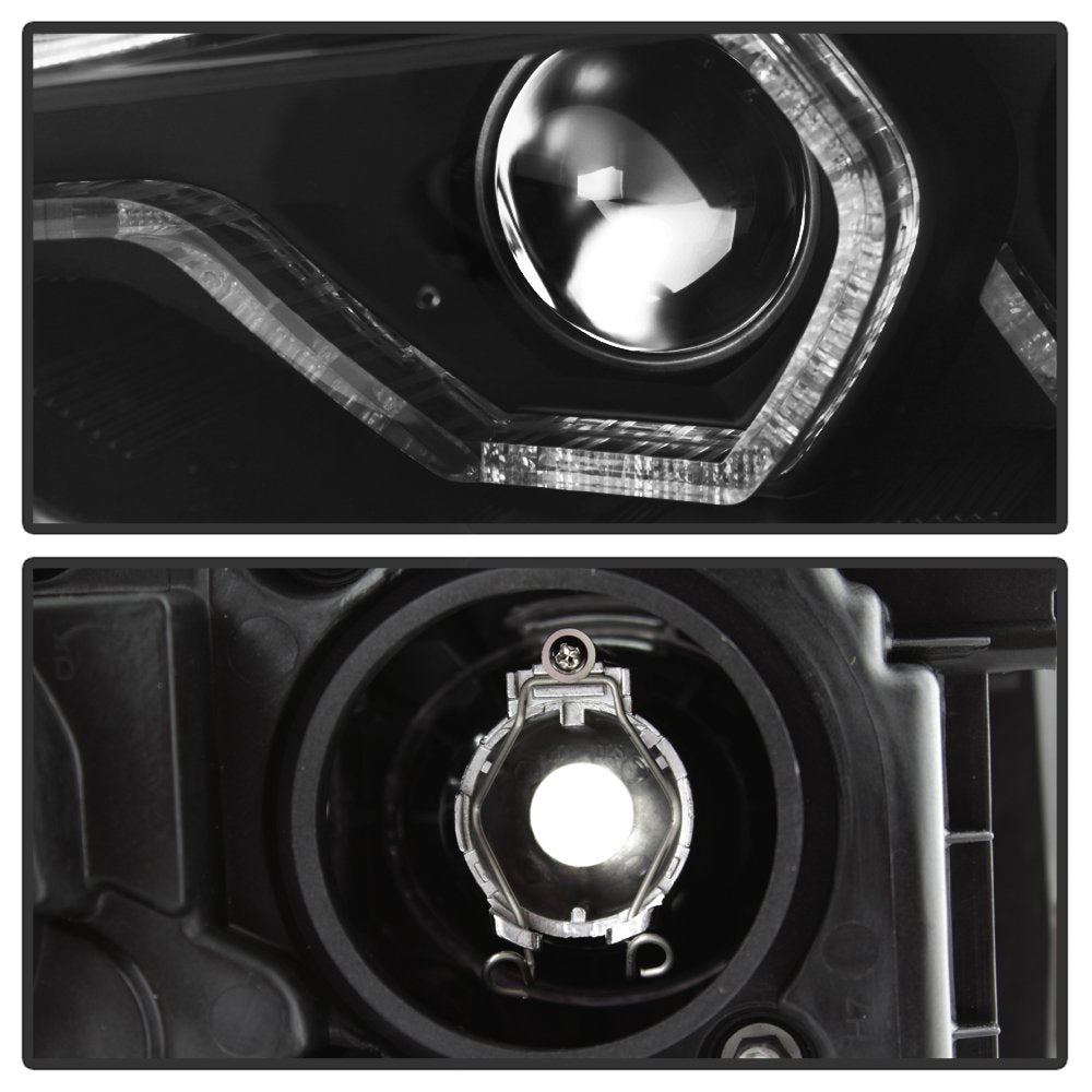 BMW F30 3 Series 2012-2014 Spyder 5084347 4DR Projector Headlights - LED DRL - Black