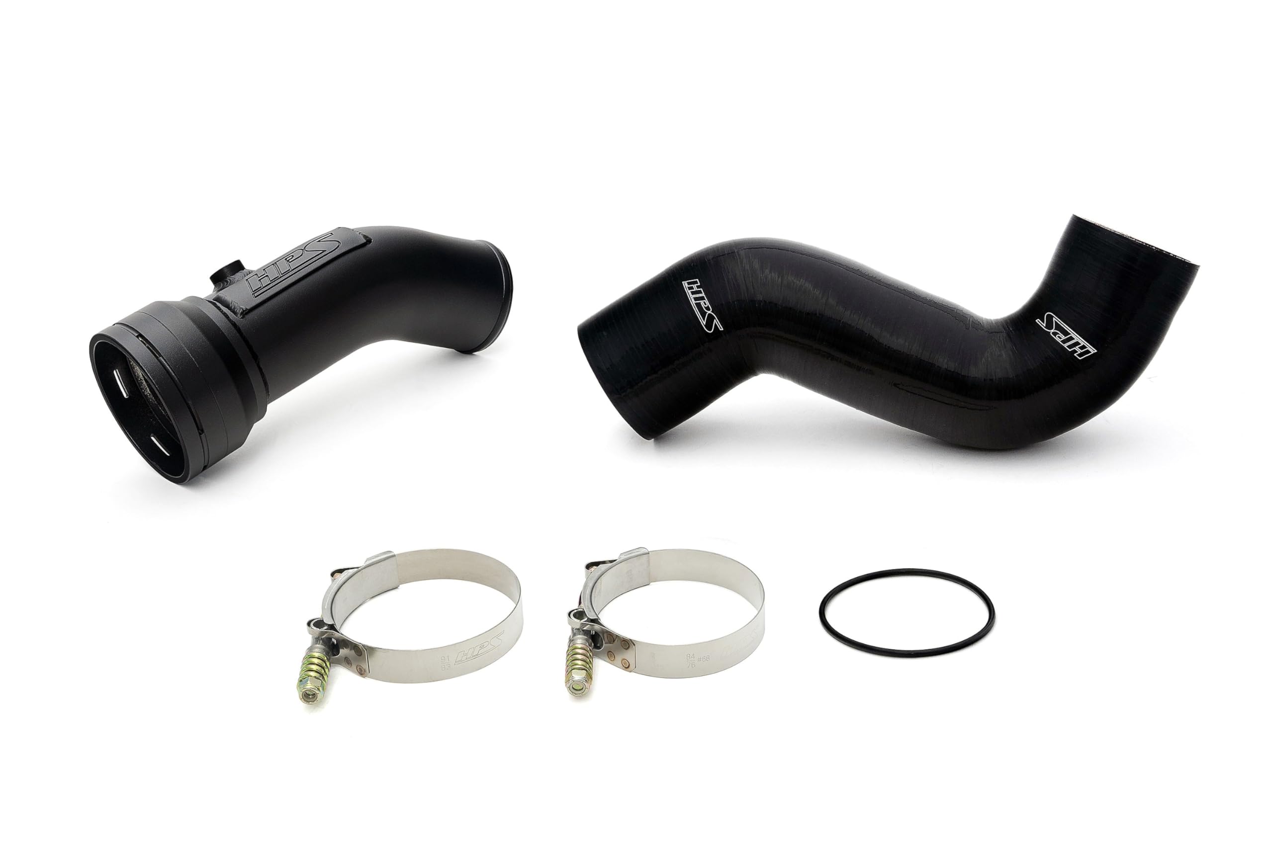 HPS Intercooler Black Charge Pipe Kit Cold Side Compatible for 2017-2023 Ford F250 F350 F450 F550 Superduty Powerstroke 6.7L Diesel Turbo, 17-155WB