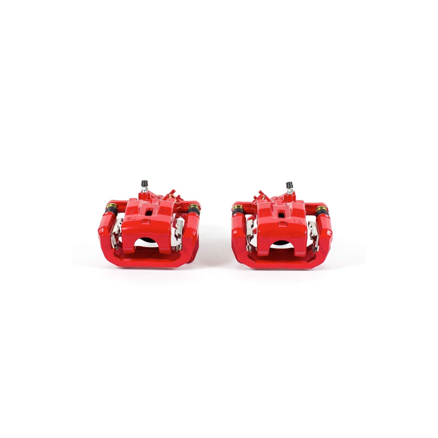 Power Stop S2992 Rear Pair of High-Temp Red Powder Coated Calipers For Mazda RX-8 2004-2011 [Model Specific]