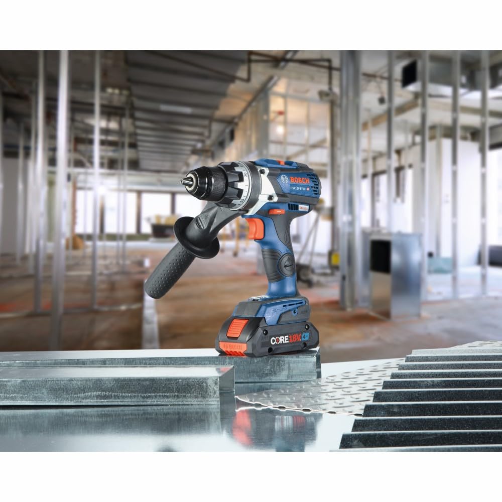18V Brushless Connected-Ready BOSCH GSR18V-975CB25 1/2 In. Drill/Driver Kit with (2) CORE18V 4 Ah Advanced Power Batteries