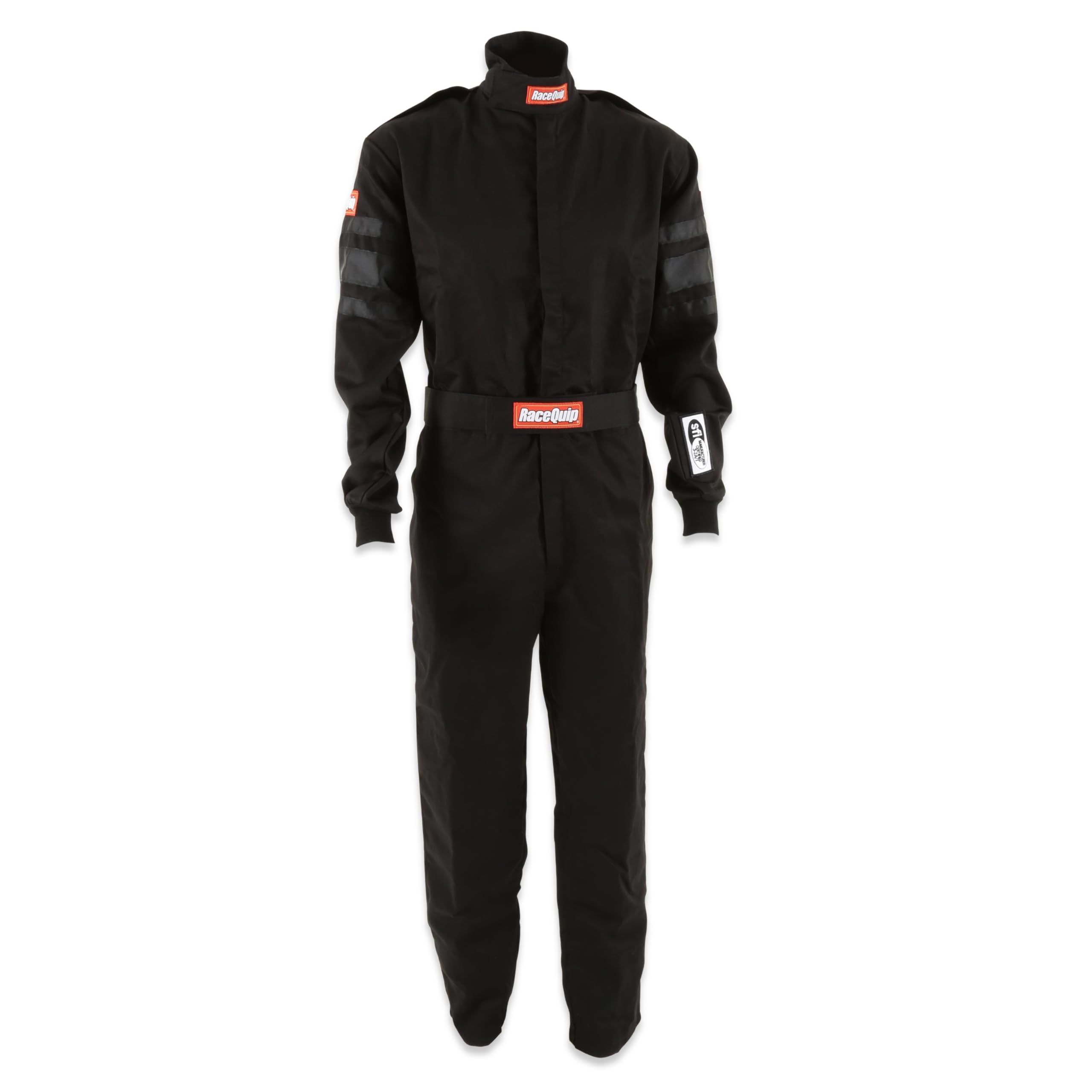 110004RQP RaceQuip 110 Series 1-Pc Driving Suit SFI 3.2A/1 Black Medium-Tall