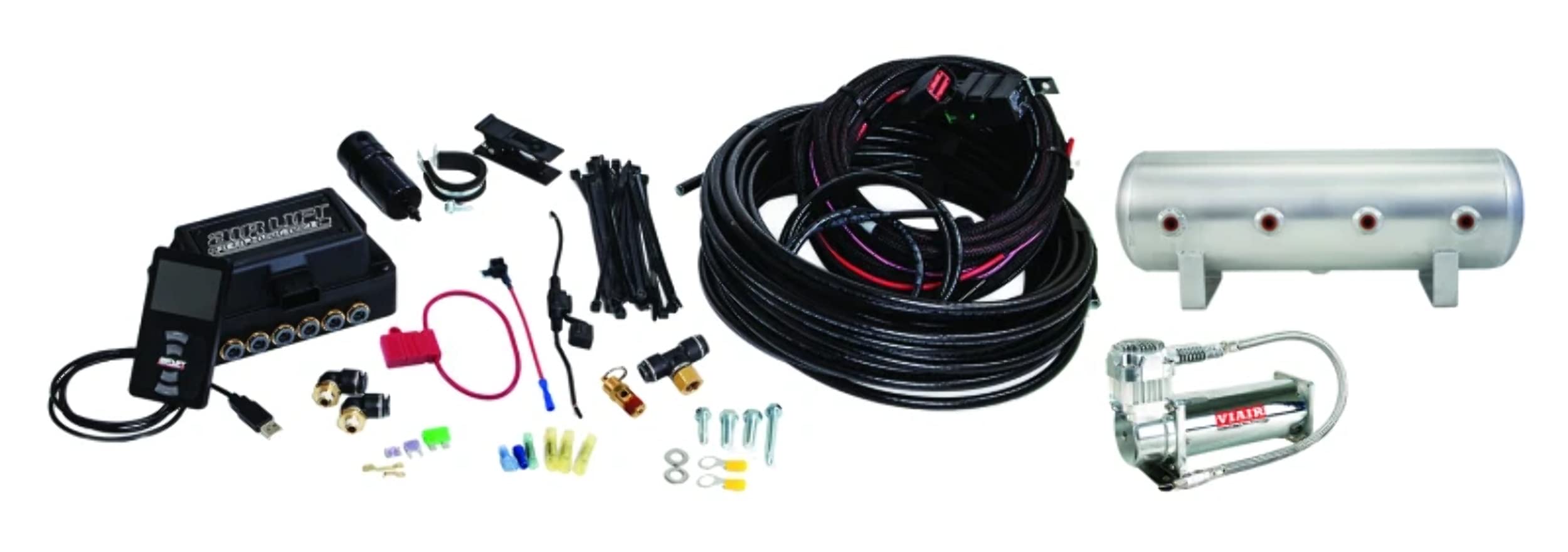 3P System Air Lift 27686 (3/8" Air Line, 2.5 Gallon Lightweight Aluminum Tank, VIAIR 444C Compressor)