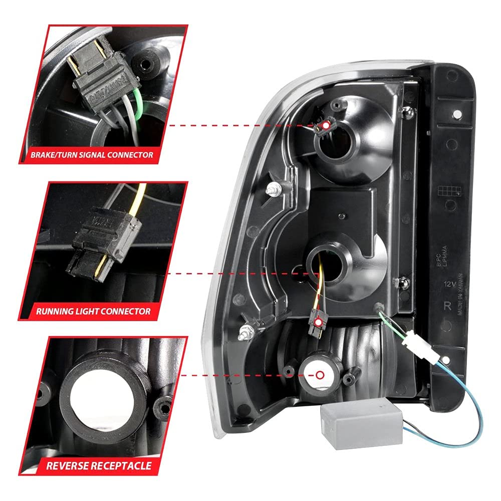 2002-2009 Chevrolet Trailblazer ANZO LED Tail Lights w/Light Bar Black Housing Clear Lens