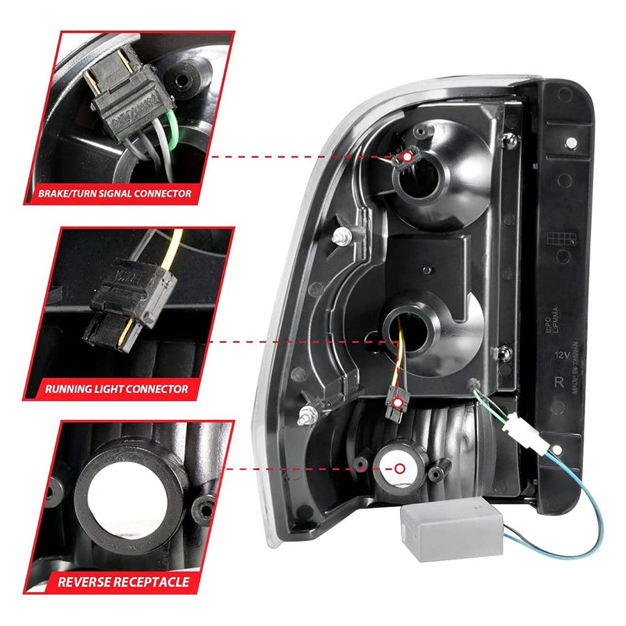 2002-2009 Chevrolet Trailblazer ANZO LED Tail Lights w/Light Bar Black Housing Clear Lens