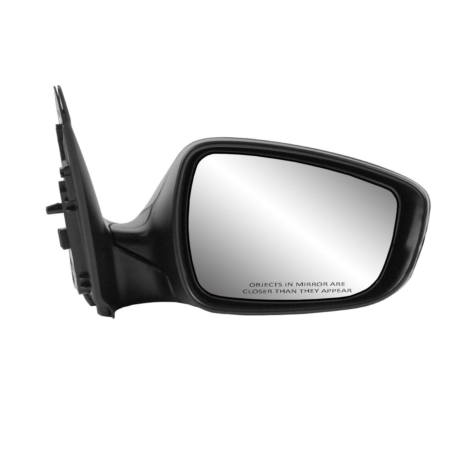 Fit System Side Passenger Mirror for Hyundai Accent Hatchback, Sedan, Textured Black w/PTM Cover, Foldaway, w/o spot Mirror, Heated Power