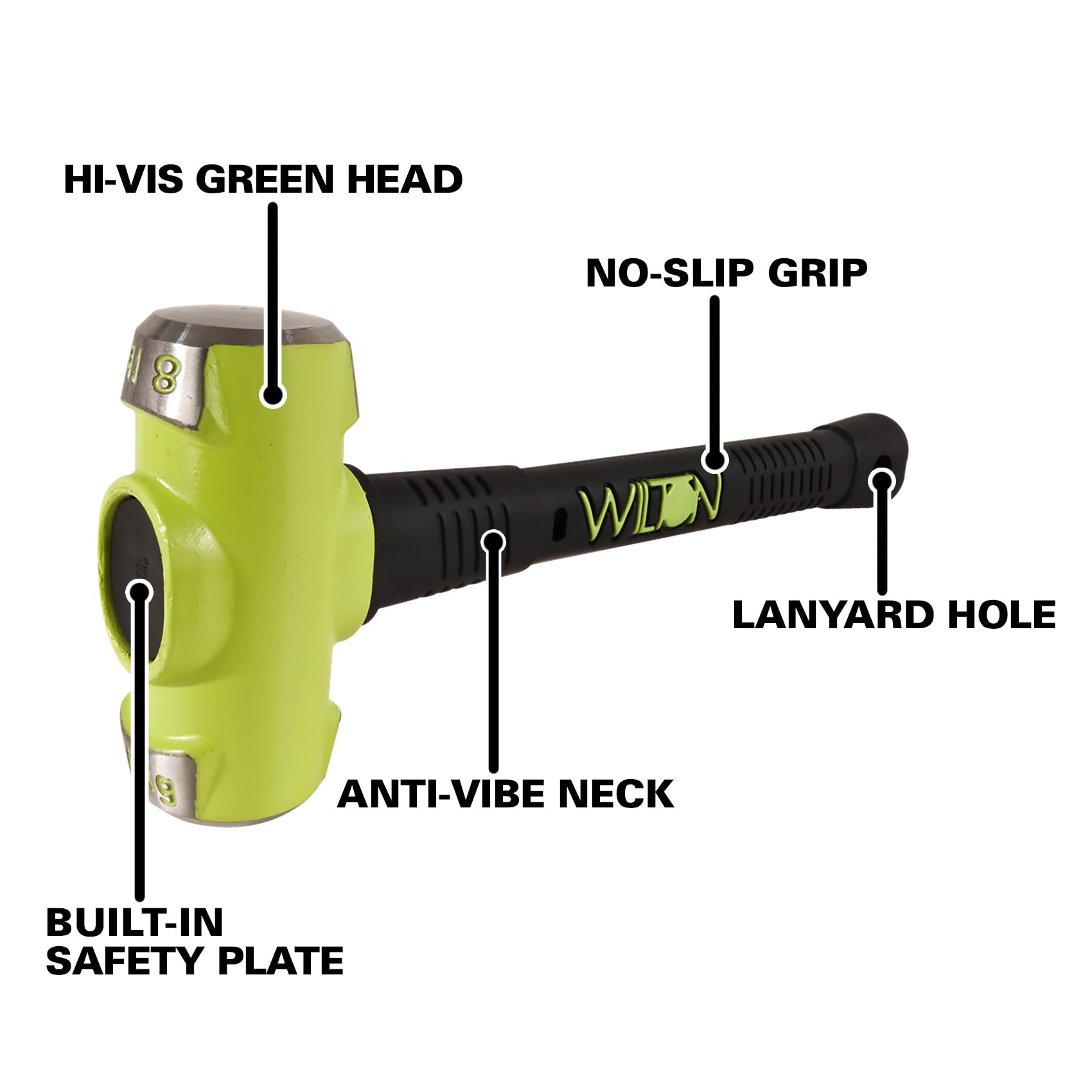 B.A.S.H Wilton 16" Sledge Hammer, 8 Lb Head (20816)