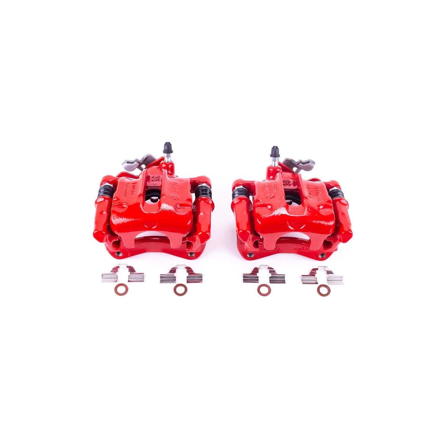 Power Stop S1714 Rear Pair of High-Temp Red Powder Coated Calipers