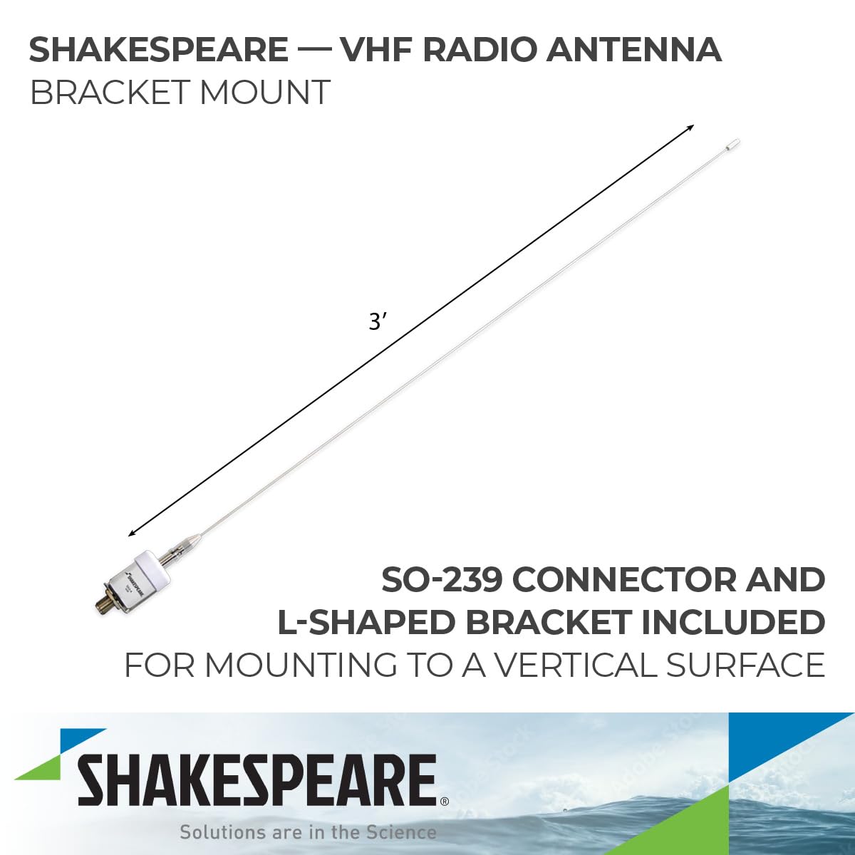 36" Shakespeare 5242-A Stainless Steel Antenna with Quick Disconnect