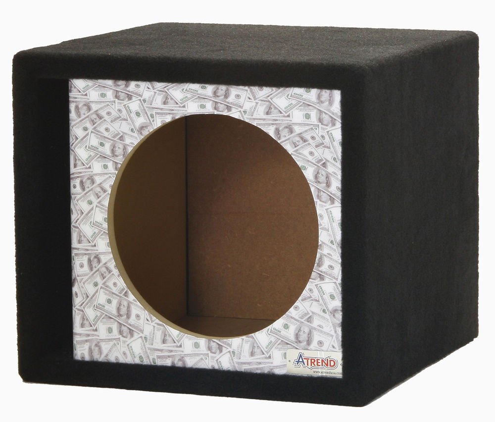 Atrend 15SVR-Bankroll GFX Series $100 Bills Pattern Single Vented 15" Subwoofer Enclosure