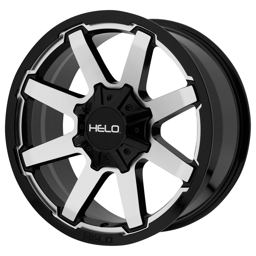 HELO Chromium HE909 Gloss Black Machined Wheel (18 x 9. inches /6 x 106 mm, 0 mm Offset)