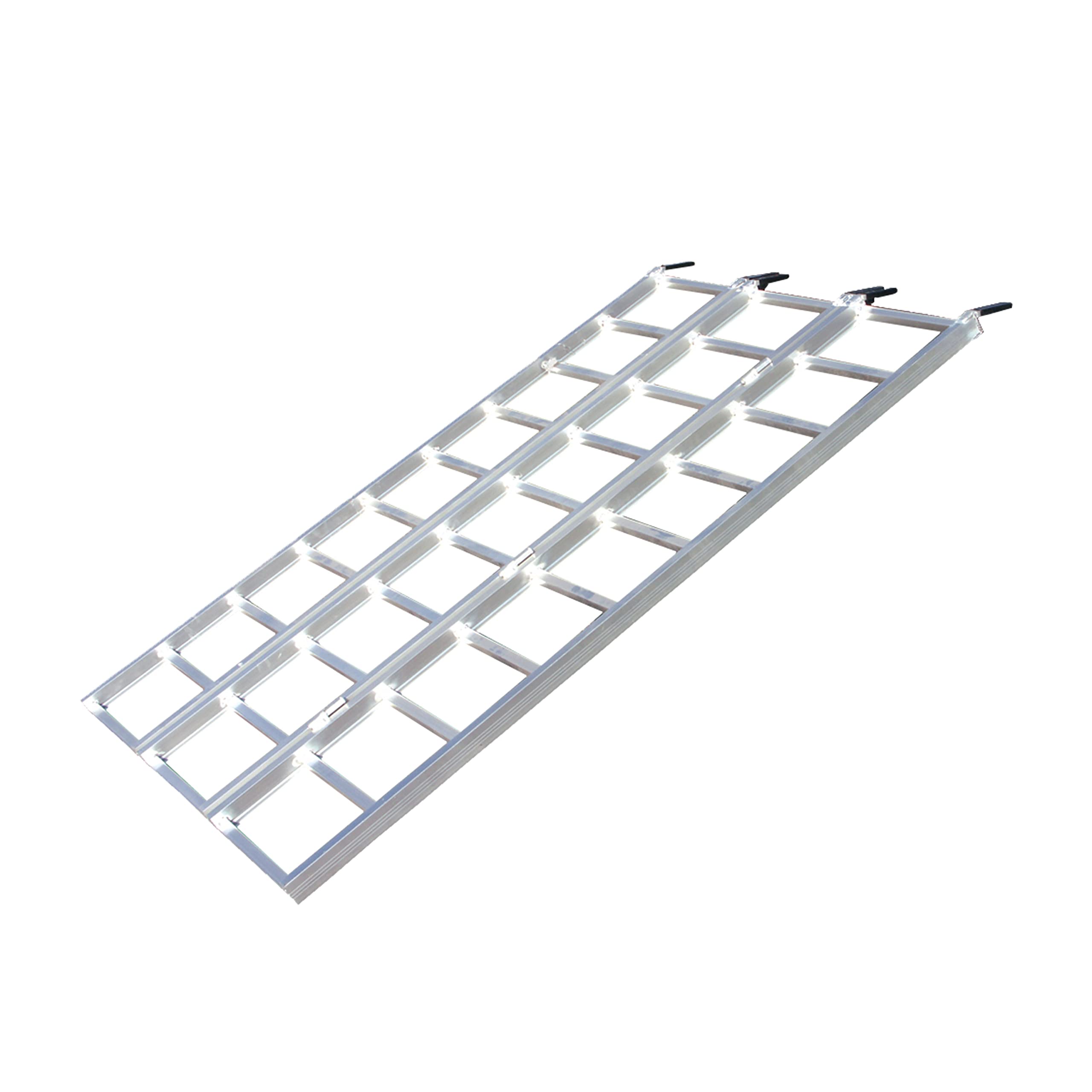 Tri-Fold Yutrax 78-inch XL Aluminum Truck, UTV/ATV Loading Ramps - 1750lb Capacity, silver -TX104