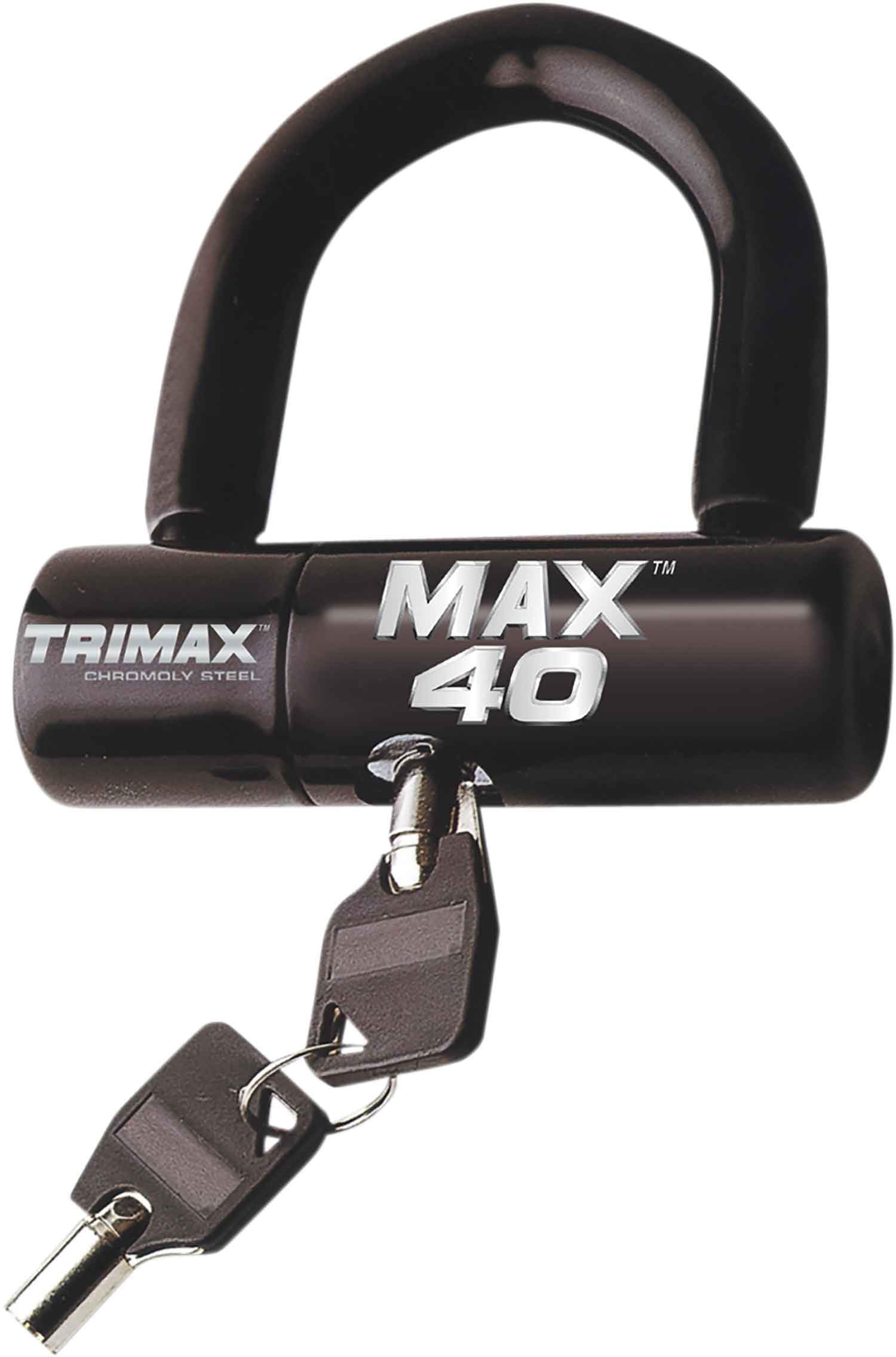 Trimax Motorcycle Disc MAX40BK U-Lock - Black with Black PVC Shackle