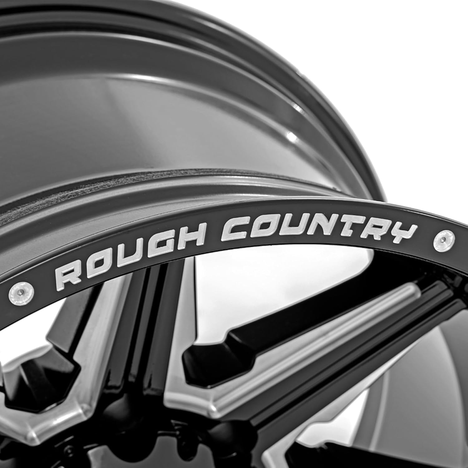 91M Series Rough Country One-Piece Aluminum Wheel - 20x12, 8x6.5" Bolt Pattern, 44mm Offset, Gloss Black