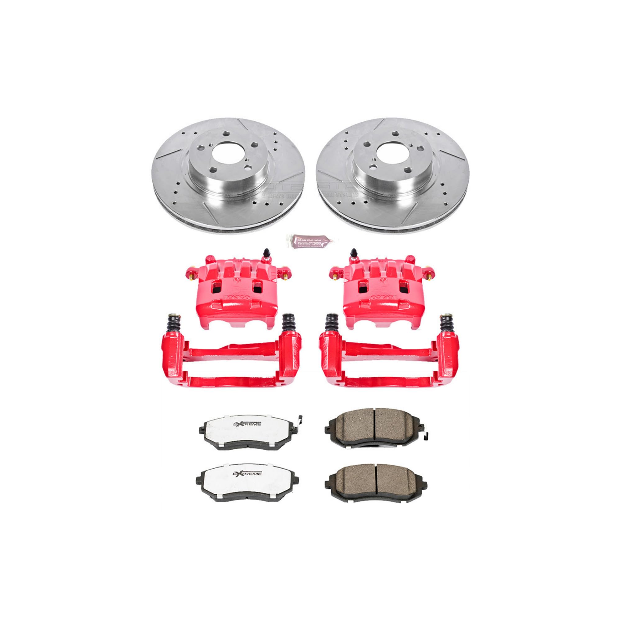 Power Stop Z26 Street Warrior KC1124-26 Brake Kit Front Saab Subaru For Saab 9-2X 2005-2006 Subaru Impreza 2002-2010 Subaru Legacy 2002-2004 [Vehicle Specific]