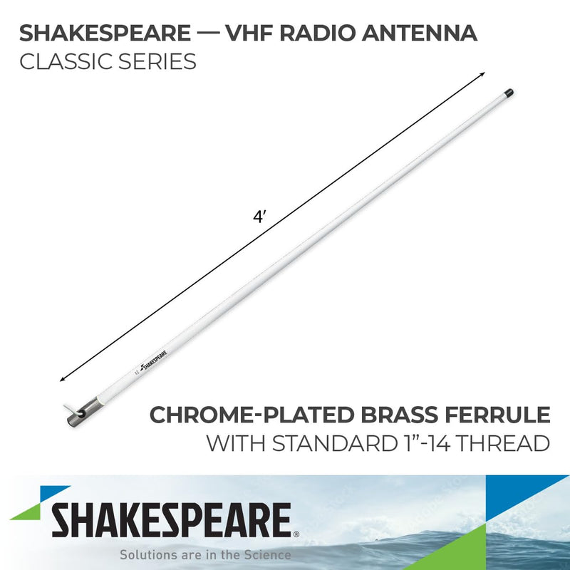 Centennial Shakespeare 4' VHF Antenna, White