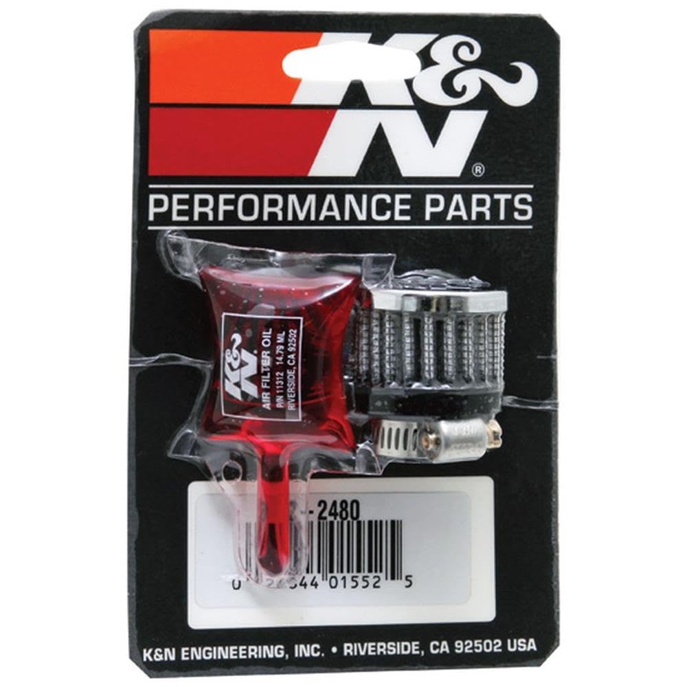 K&N Air Filter/Breather Vent: High Performance, Premium, Washable, Replacement Engine Filter: Flange Diameter: 0.5 in, Filter Height: 1.125 in, Flange Length: 0.438 in, Shape: Breather, 62-2480
