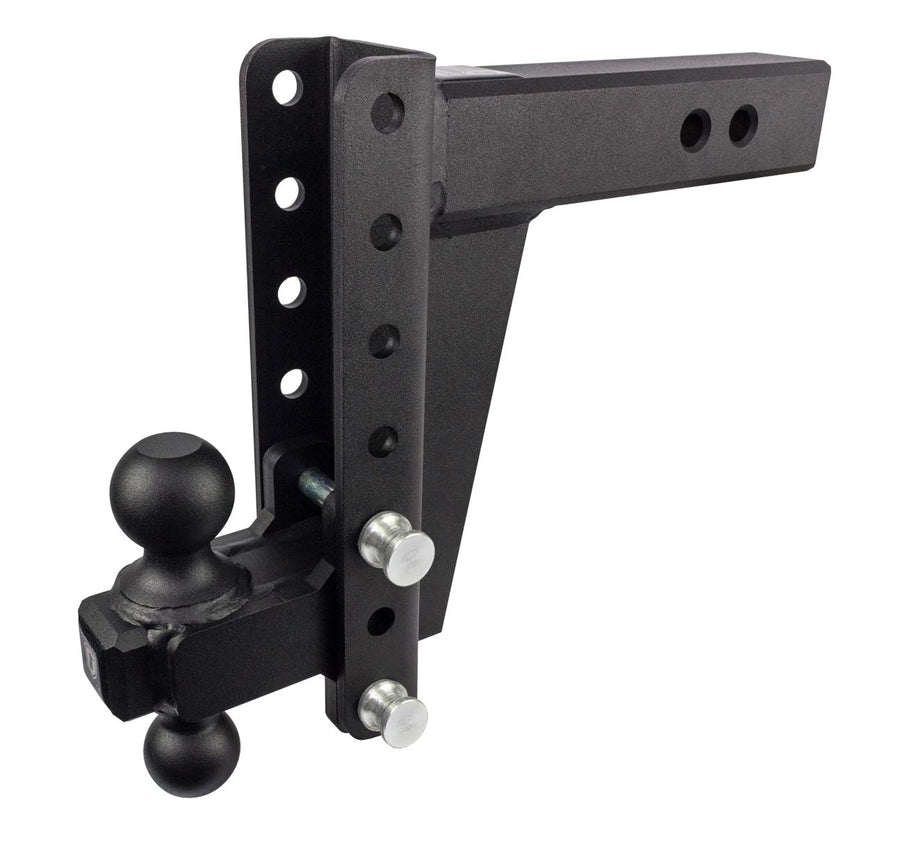 2.5" Adjustable BulletProof Hitches Heavy Duty Trailer Hitch (22,000 lb. Rating) - 8" Drop/Rise Trailer Hitch with 2" & 2-5/16" Dual Ball - Powder Coat, Solid Steel, Corrosion-Resistant
