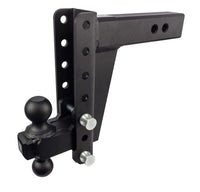 2.5" Adjustable BulletProof Hitches Heavy Duty Trailer Hitch (22,000 lb. Rating) - 8" Drop/Rise Trailer Hitch with 2" & 2-5/16" Dual Ball - Powder Coat, Solid Steel, Corrosion-Resistant