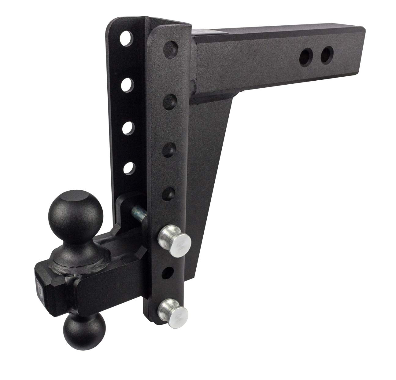 2.5" Adjustable BulletProof Hitches Heavy Duty Trailer Hitch (22,000 lb. Rating) - 8" Drop/Rise Trailer Hitch with 2" & 2-5/16" Dual Ball - Powder Coat, Solid Steel, Corrosion-Resistant