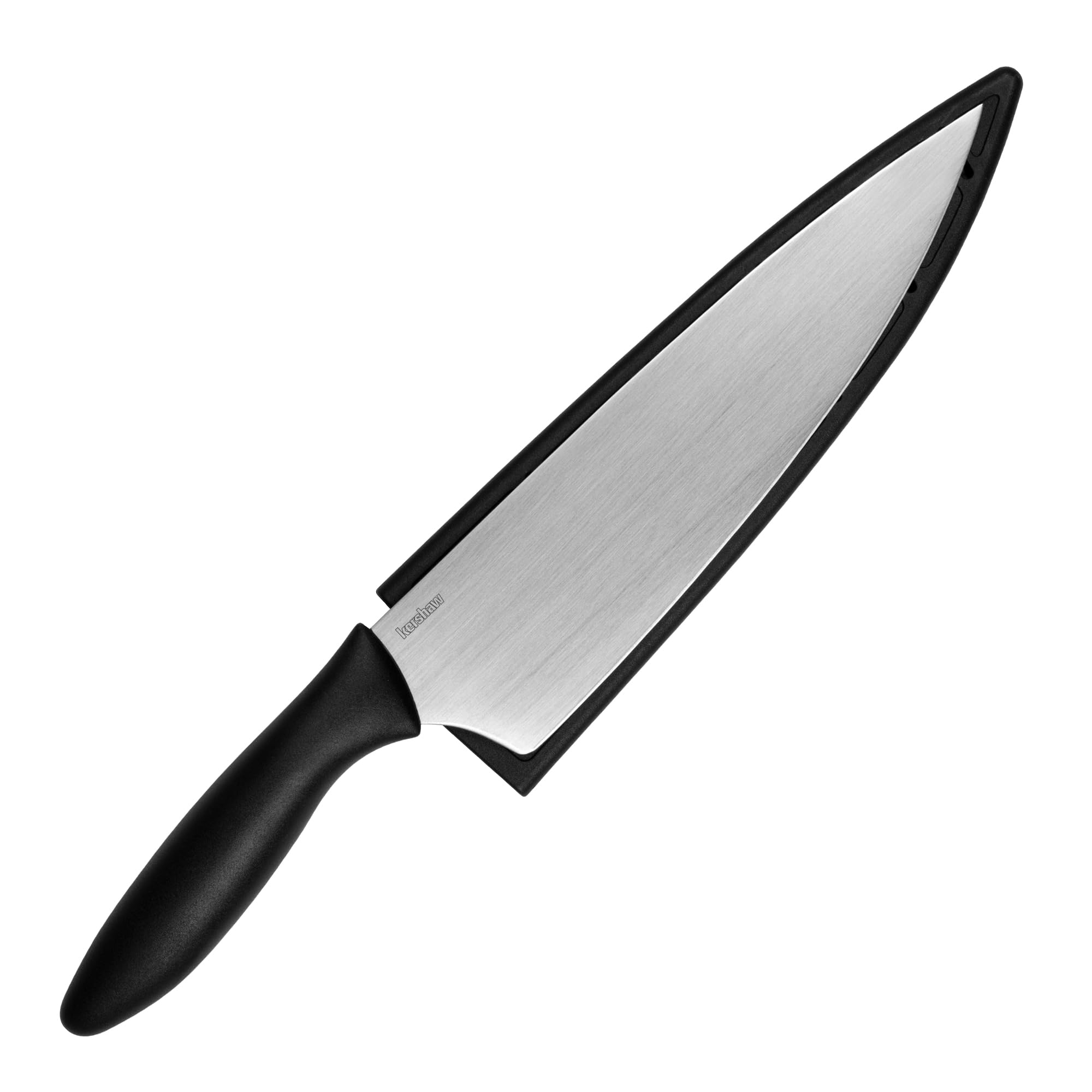 8-Inch Kershaw Chef Knife - All-Purpose Stainless Steel Kitchen Knife with Razor Sharp Blade and Comfortable Polypropylene Handle, Includes Sheath