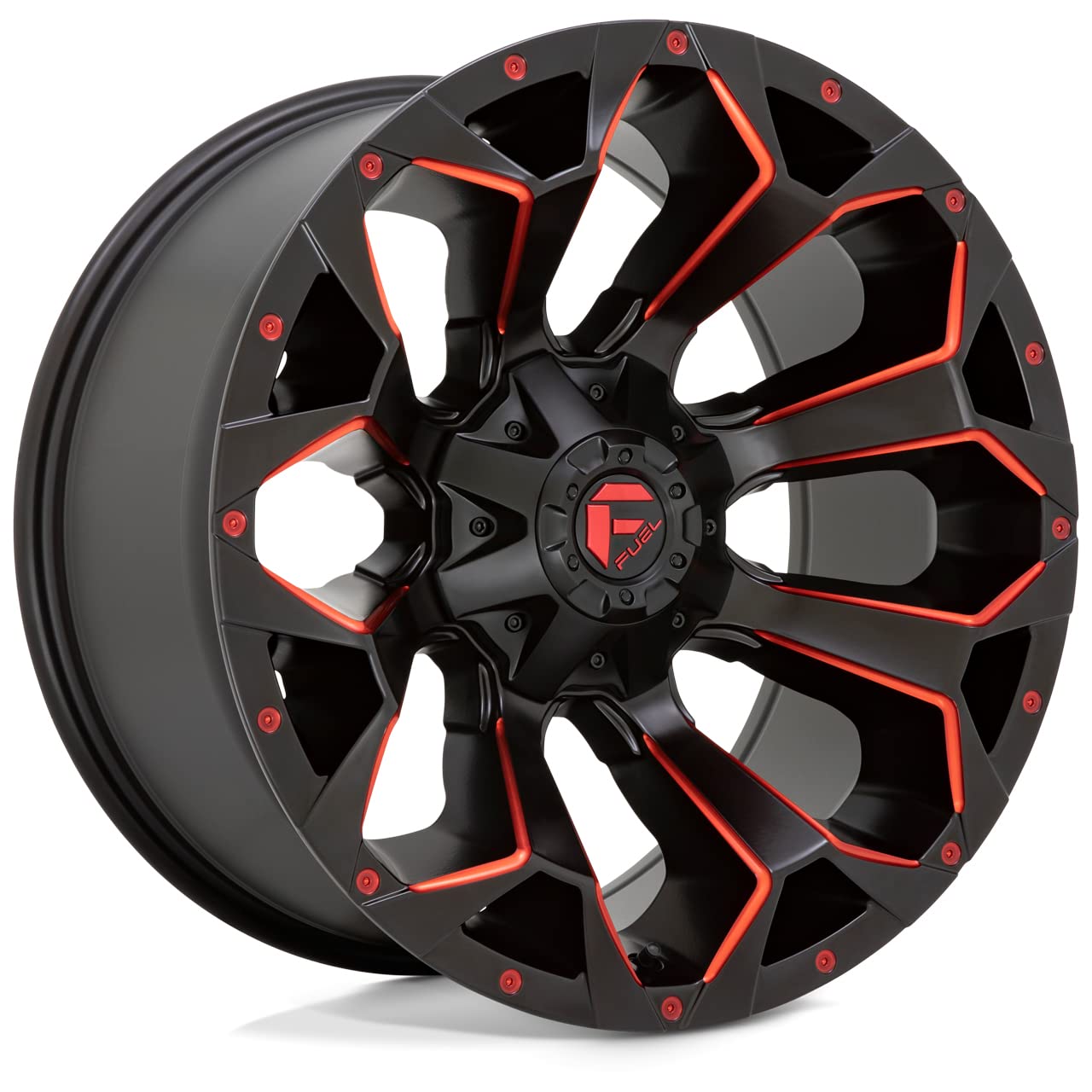 FUEL OFF-ROAD 18X9 ASSAULT 5X4.5/5.0 4.53-12mm MATTE BLACK RED MILLED - D78718902645
