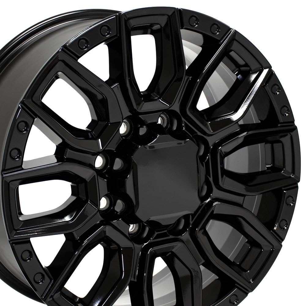 20 Inch OE Wheels CV97A Rim Fits GMC Sierra 2500/3500 Denali Style 8x165.1 20x8.5 Gloss Black - Hollander 14125 (1)
