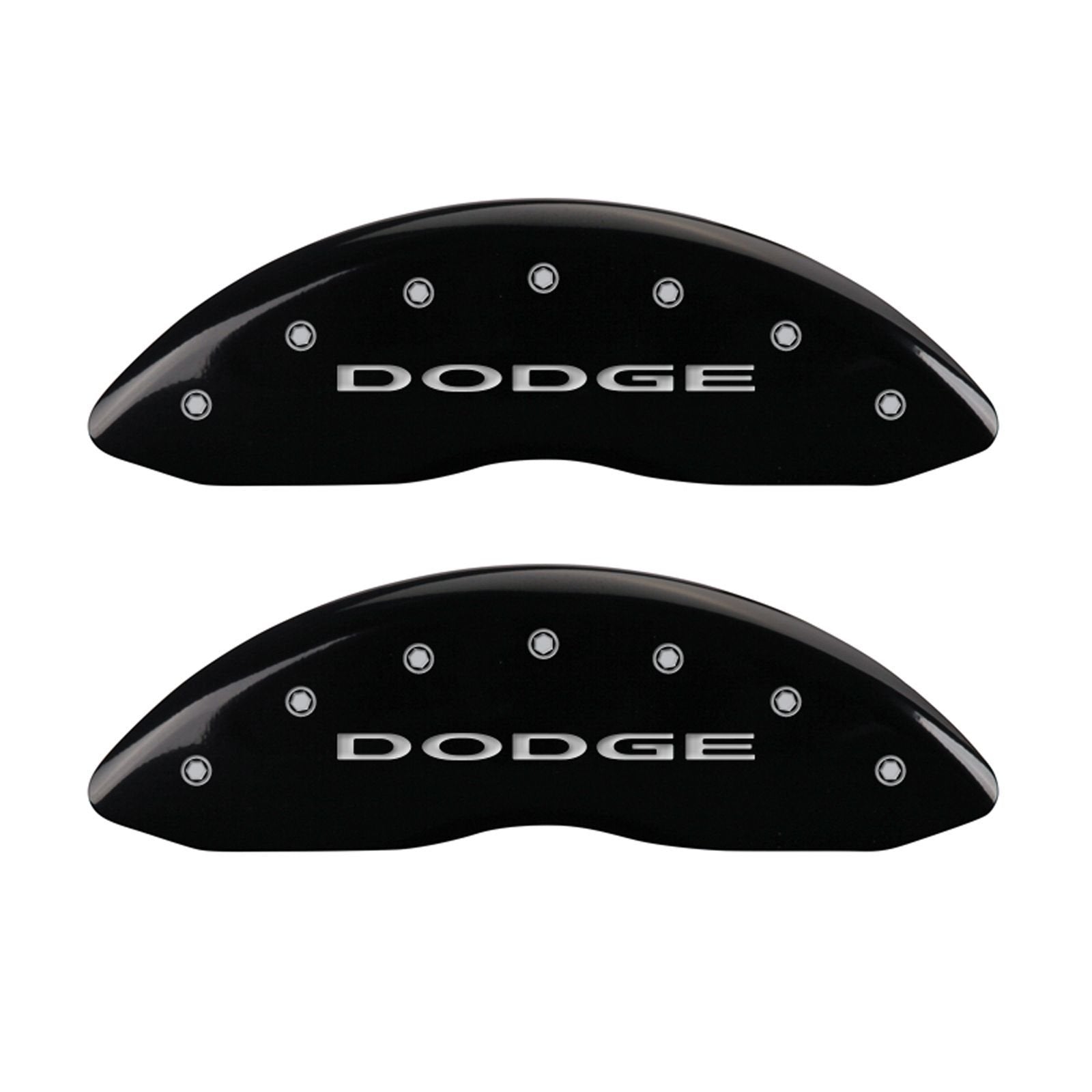 MGP Caliper Covers with Dodge Charger and Challenger Compatible 2011-2023 (Requires 18"+ Wheels & Single Piston Front Caliper) 4 PCS Front and Rear (Black - Dodge Engraving)