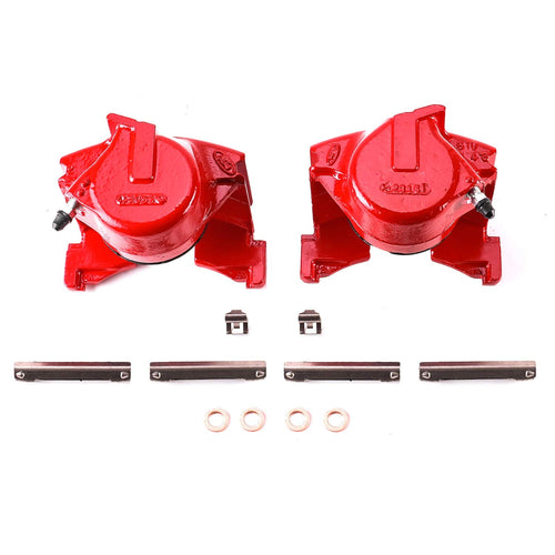 Power Stop S4255 Front Pair of High-Temp Red Powder Coated Calipers For Ford Bronco, Ford E-150 Econoline, Ford E-150 Econoline Club Wagon, Ford F-150 [Model Specific]