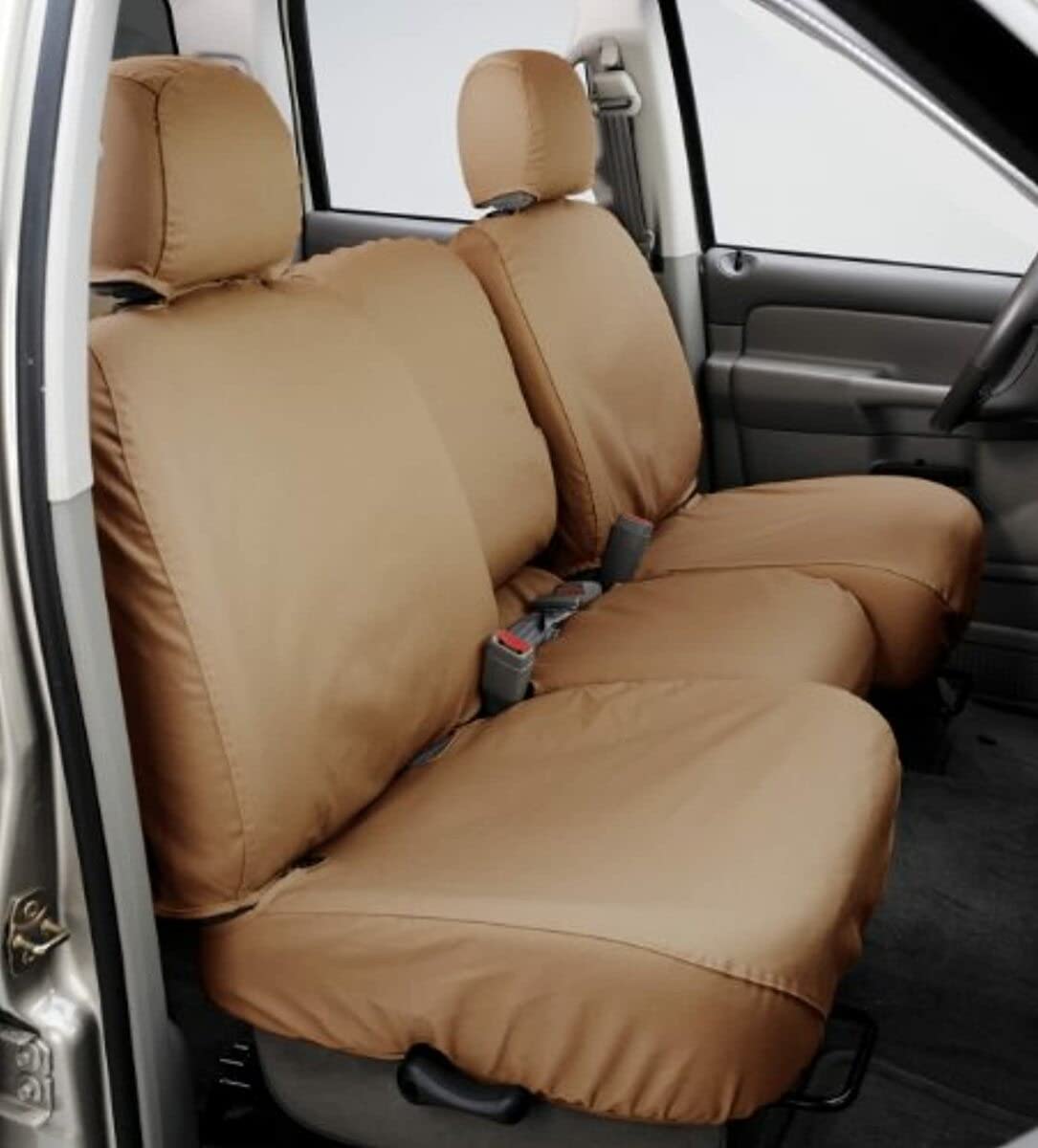 Covercraft Second Row SeatSaver Custom Fit Seat Cover for Select Ford F-150 Models - Polycotton (Tan)