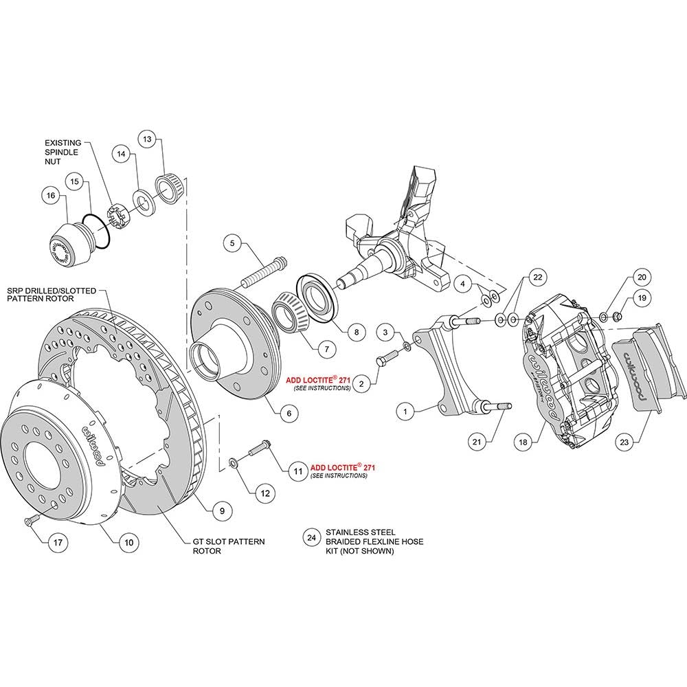 12.88" FNSL6R Front Hub Kit