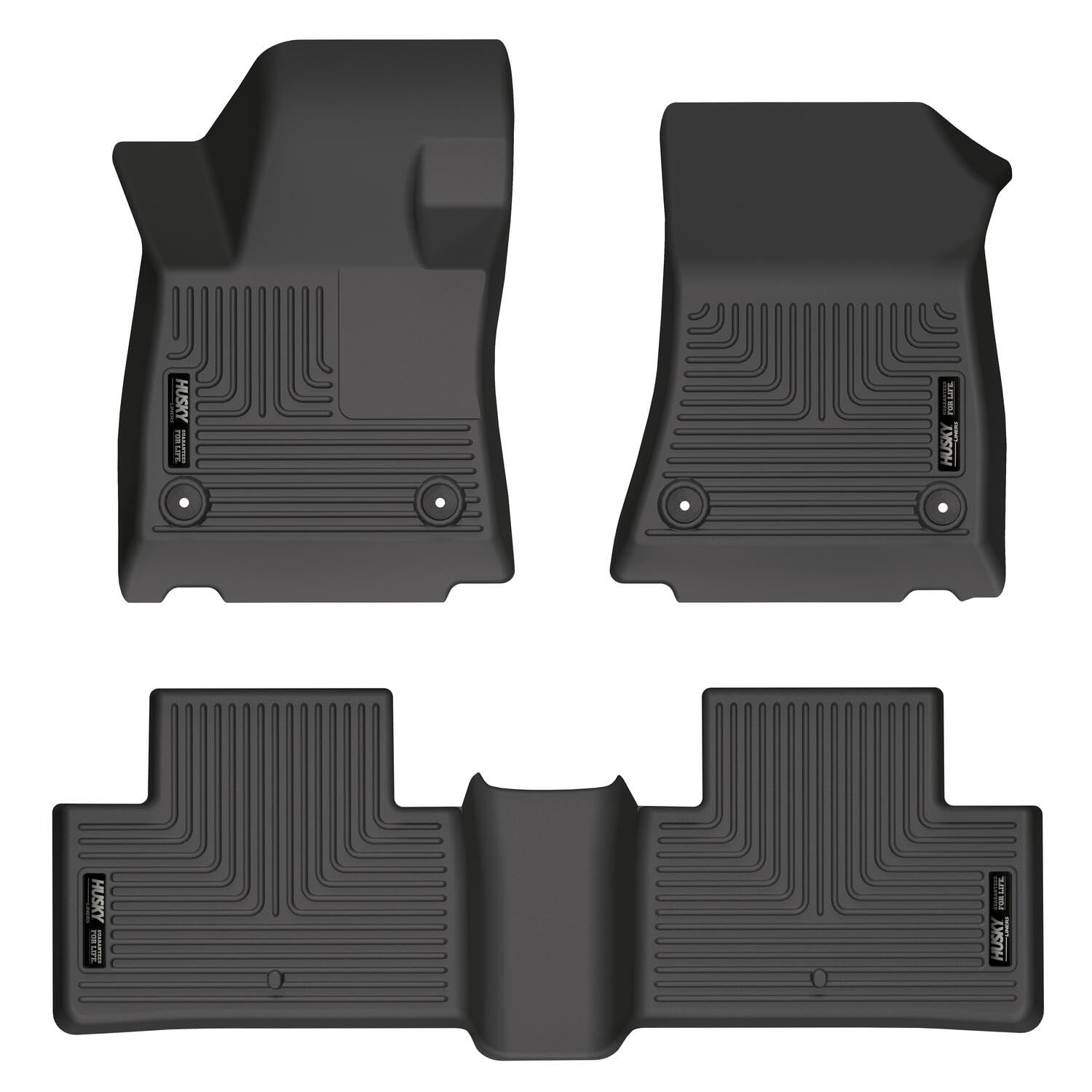 Husky Liners Floor Mats Weatherbeater | Fits 2022-2026 Infiniti QX55 | Front & 2nd Row, 3-pc Black - 95031