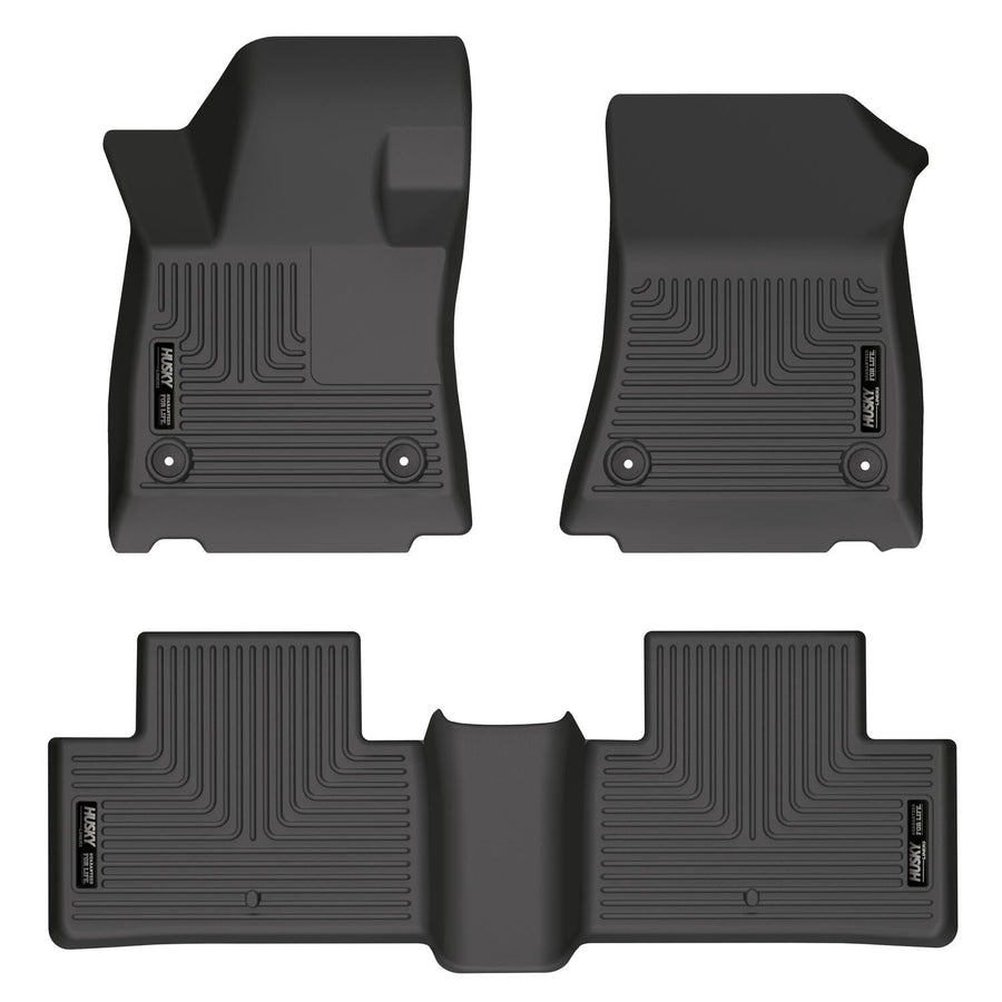 Husky Liners Floor Mats Weatherbeater | Fits 2022-2026 Infiniti QX55 | Front & 2nd Row, 3-pc Black - 95031