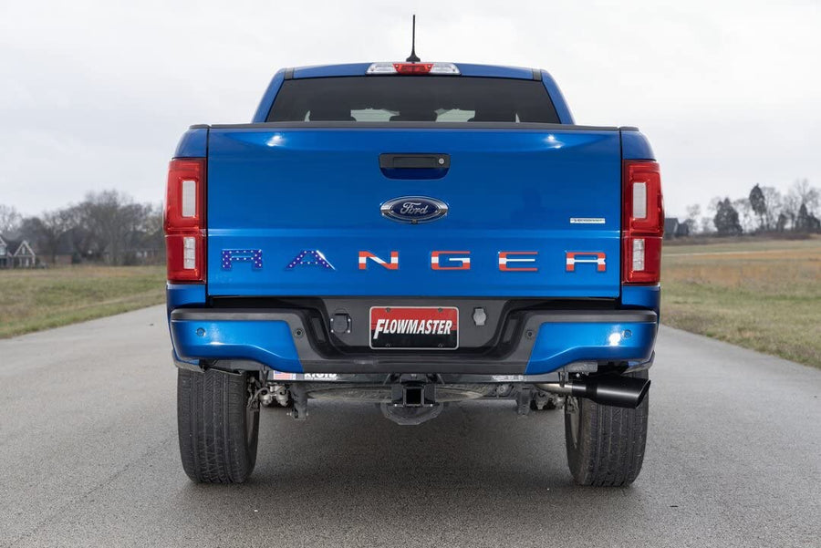 Flowmaster FlowFX 717909 Cat-Back Exhaust Kit 3 Inch 409 Stainless Steel 4.5 Inch Black Ceramic Tip Compatible with 2019-2023 Ford Ranger 2.3L Ecoboost Crew Extended Cab 2/4 WD 126.8 Inch Wheelbase