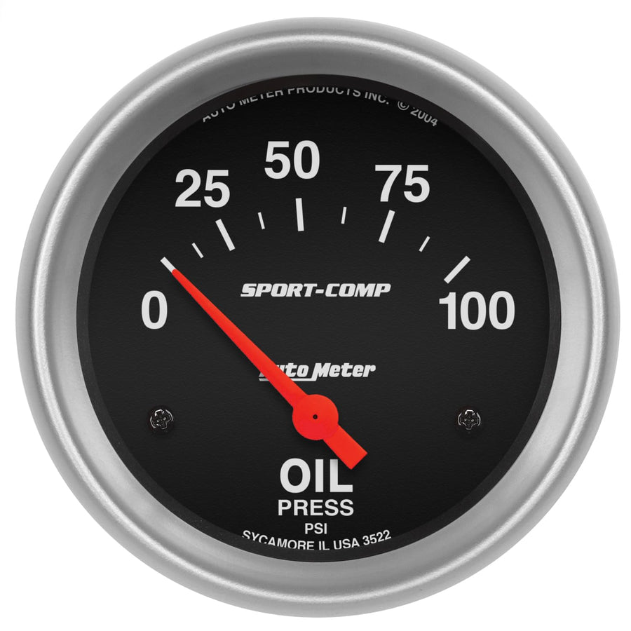 Sport-Comp Auto Meter Electric Oil Pressure Gauge 3522