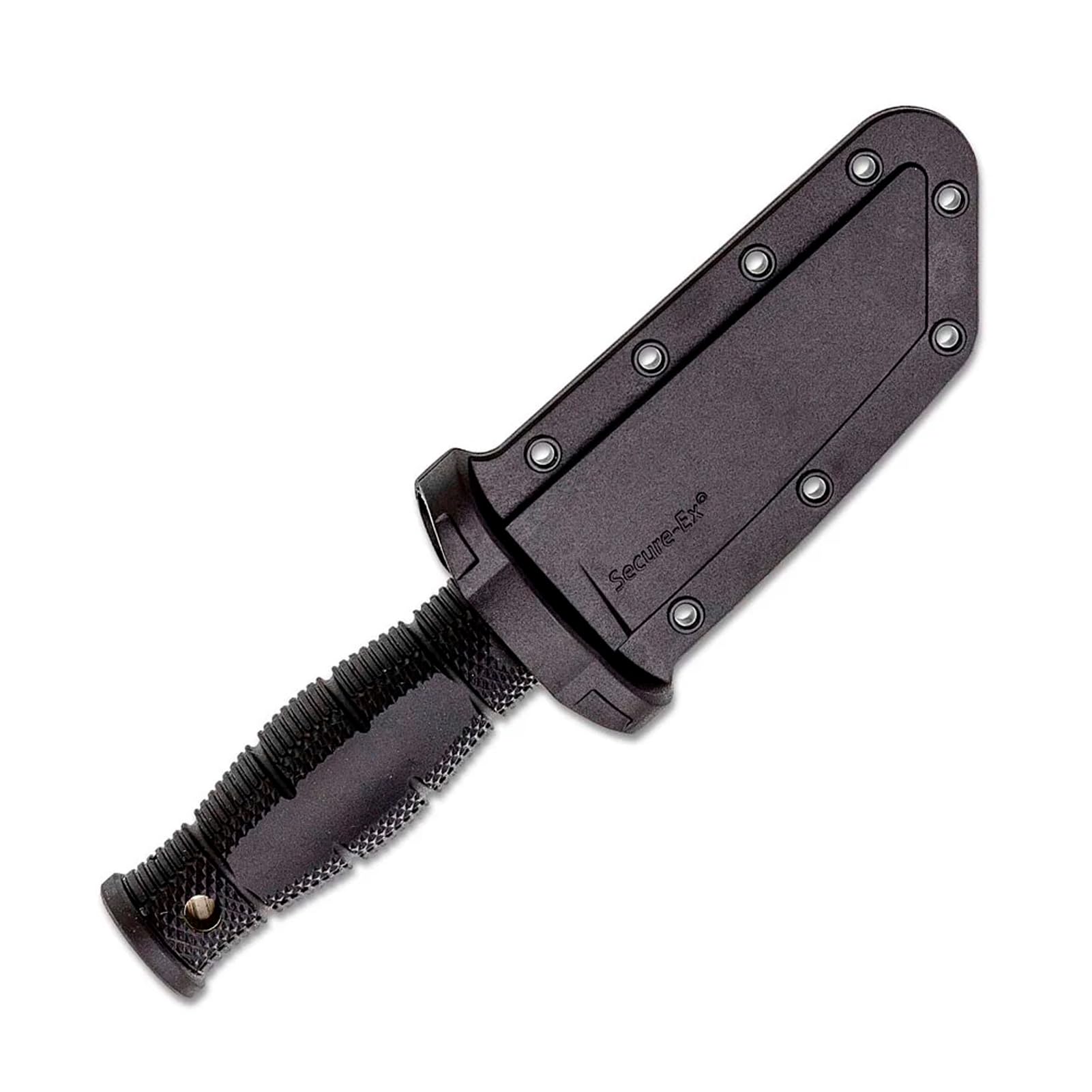 Cold Steel Tanto Point Mini Leatherneck Compact Lightweight 3.5" 8CR13MOV Steel Fixed Blade Outdoor Hunting Utility Knife, 3.25" Textured Ergonomic Kray-EX Handle, Secure-EX Sheath
