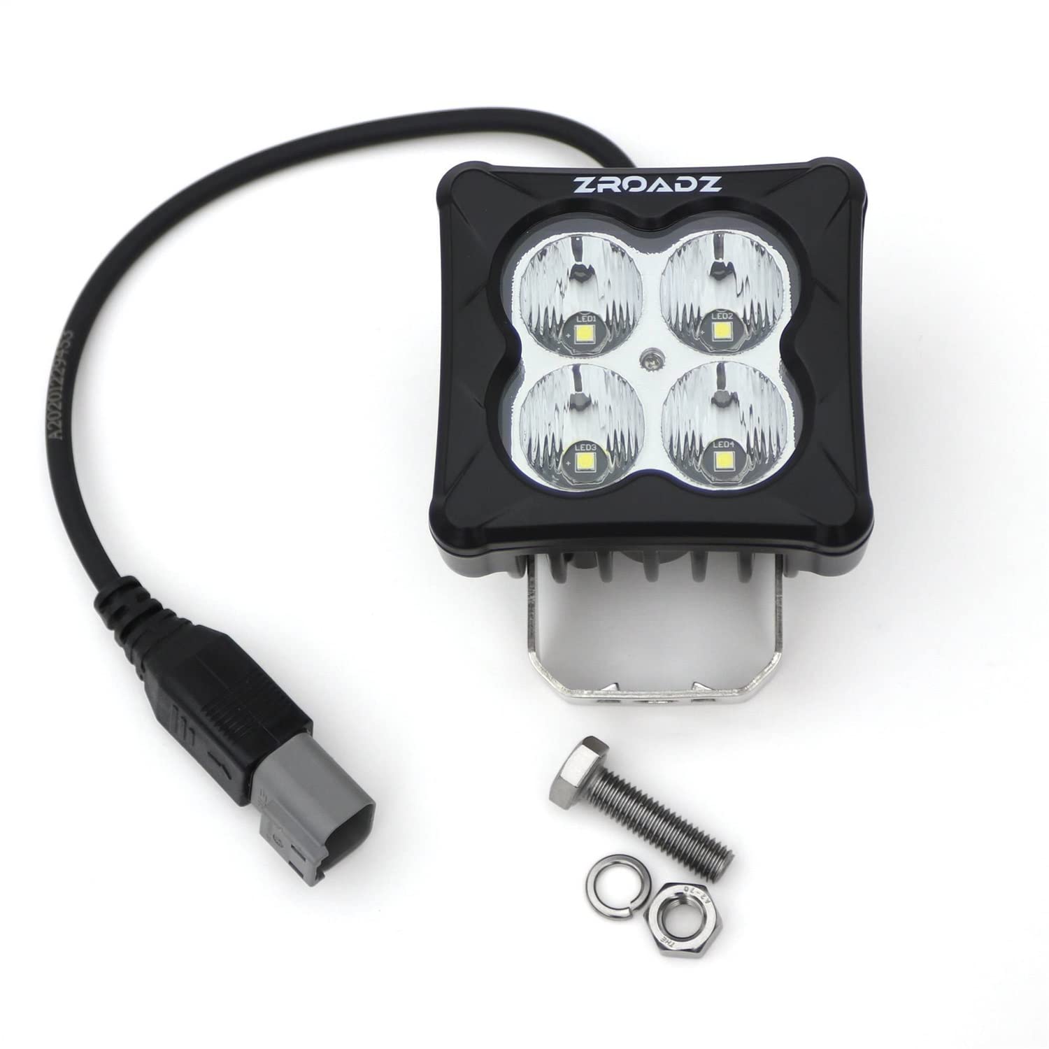 Zroadz A Pillar LED Bracket Z365401-KIT4 to Mount (4) LED Pod Lights and Wiring Harness Fits Ford Bronco