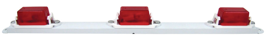 107-3R Peterson Incandescent Mini Id Bar Light White 16.63" x 1.42", Red