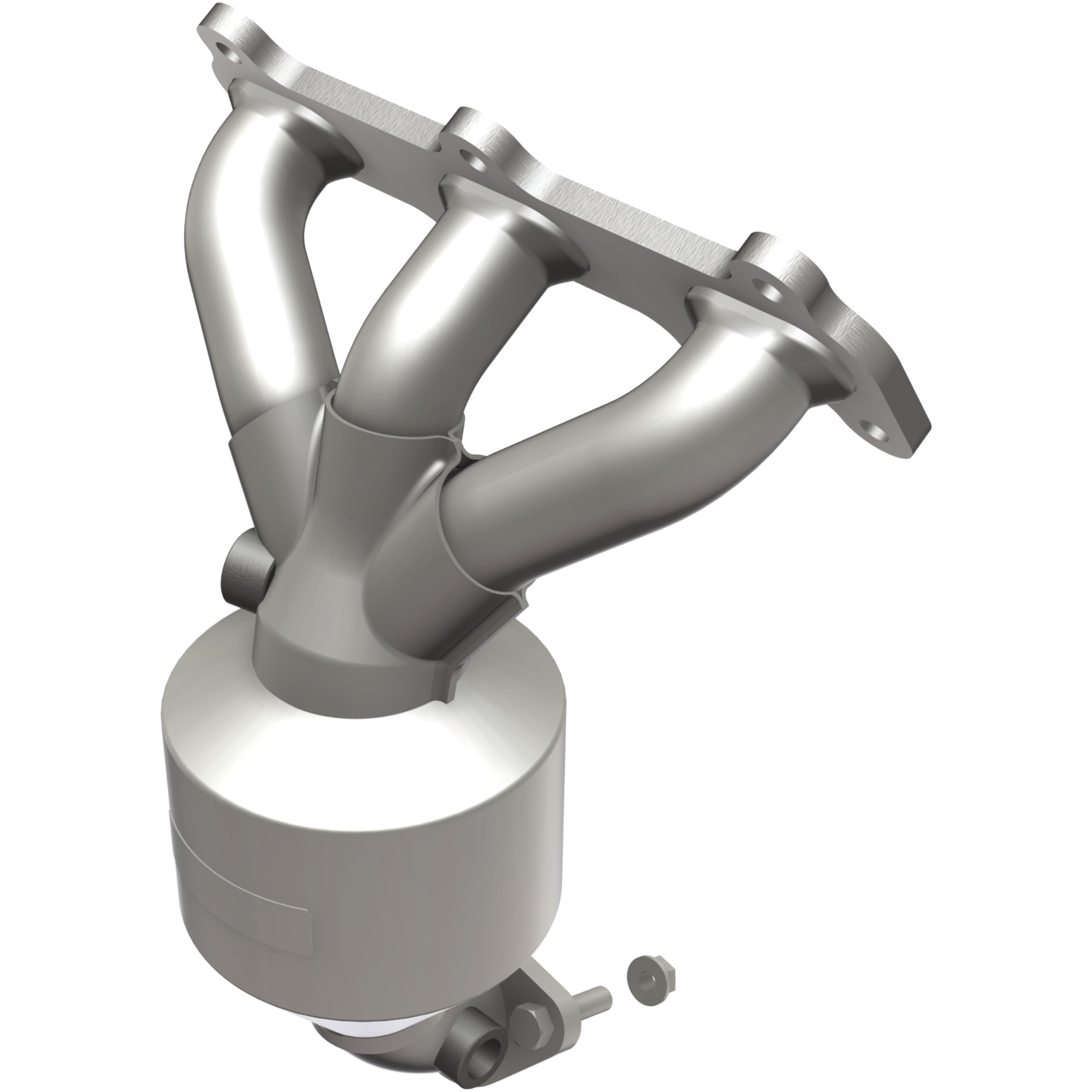 MagnaFlow Catalytic Converter Manifold HM Grade Federal/EPA Compliant 50756 - Stainless Steel 1.75in Main Piping, 15in Overall Length, Pre-Converter O2 Sensor - Santa Fe OEM Replacement