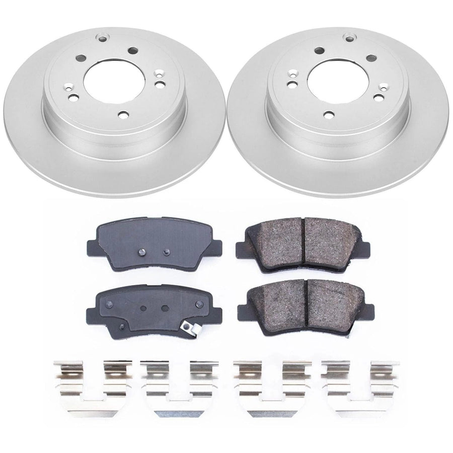 Power Stop CRK5381 Brake Rotor & Coated Ceramic Brake Pads- rear For Hyundai Azera 2012-2017, Hyundai Sonata 2011-2015, Kia Optima 2011-2016 [Model Specific]