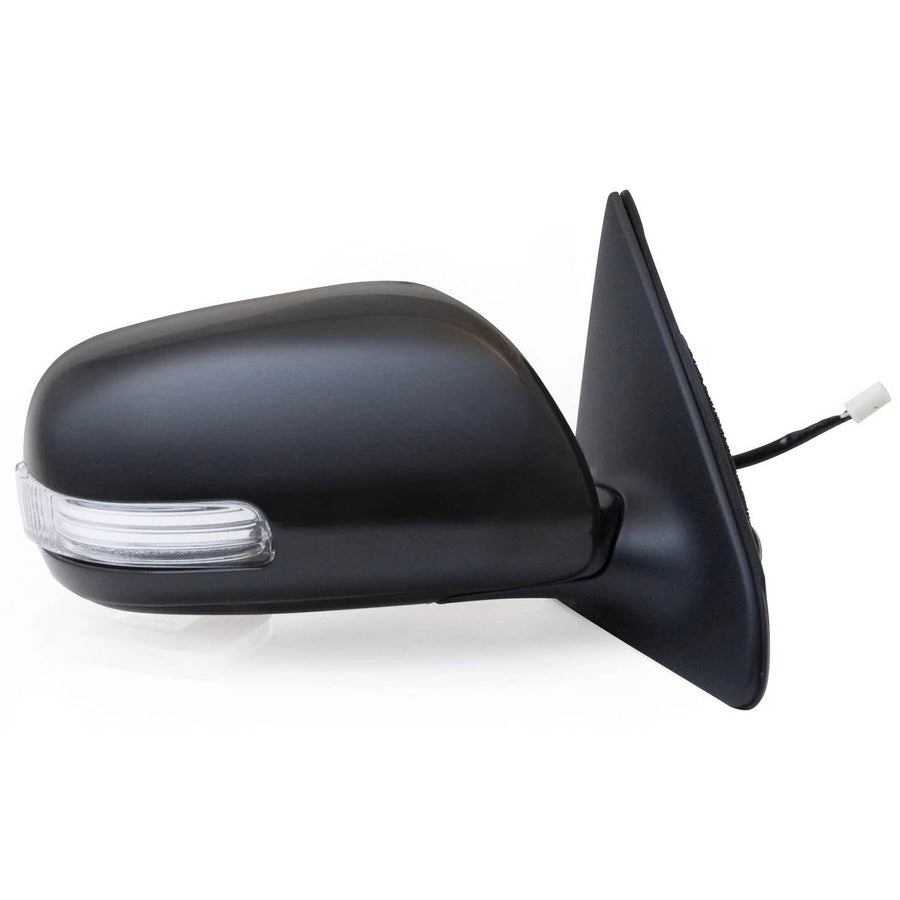 Fit System Side Passenger Mirror for Scion xD, w/Turn Signal, Black, PTM Cover, Foldaway, Power