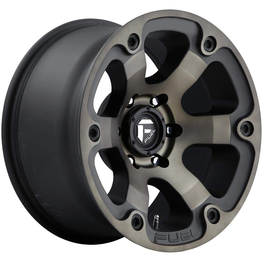 D564 Fuel Beast Custom Wheel - Black with Machined Face and Double Dark Tint 17" x 9", -12 Offset, 5x127 Bolt Pattern, 78.1mm Hub