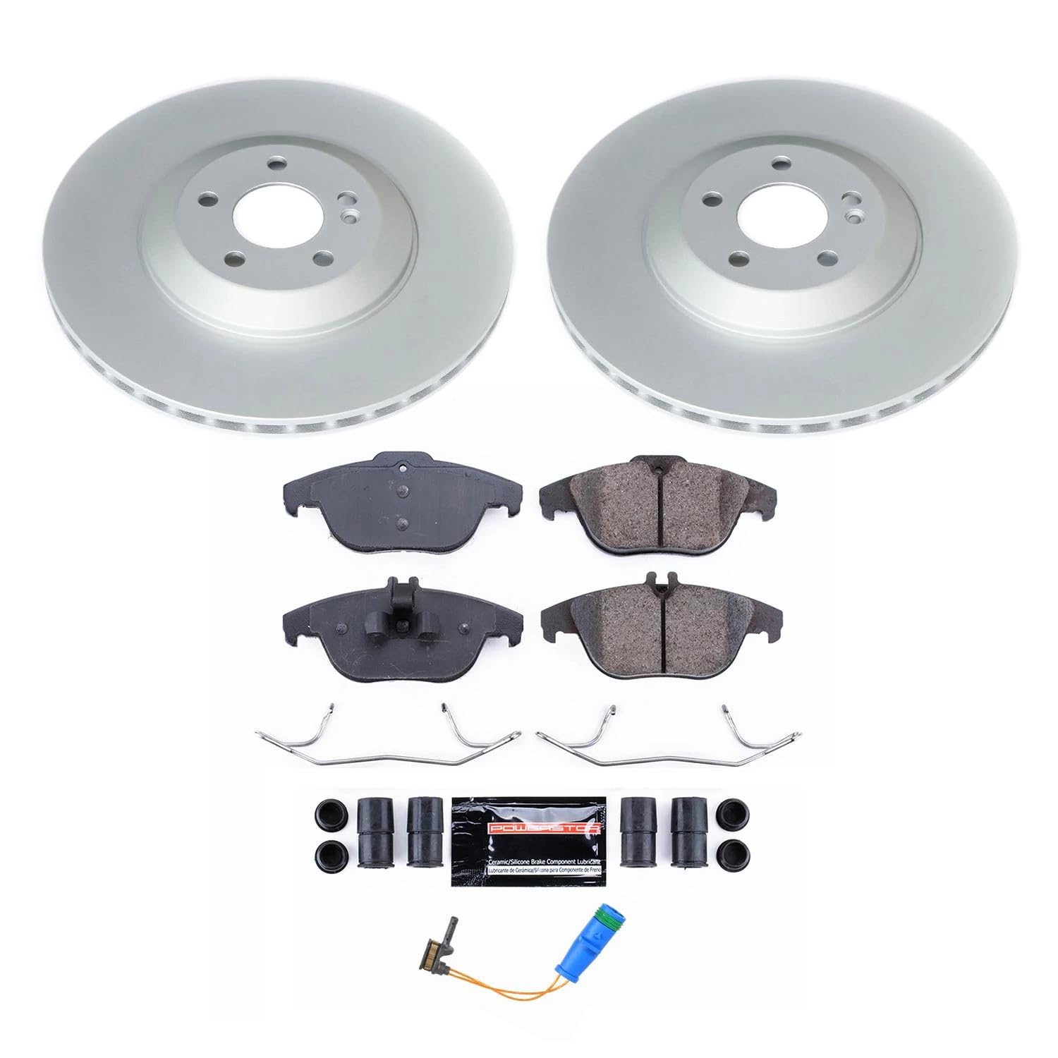 Power Stop Z17 Rear Coated Rotor Kit-Coated Brake Rotors, Ceramic Brake Pads