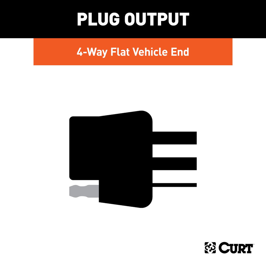 Multi-Function CURT 59236 Weather-Resistant Trailer Tail Light Converter Kit, 4-Pin Wiring Harness