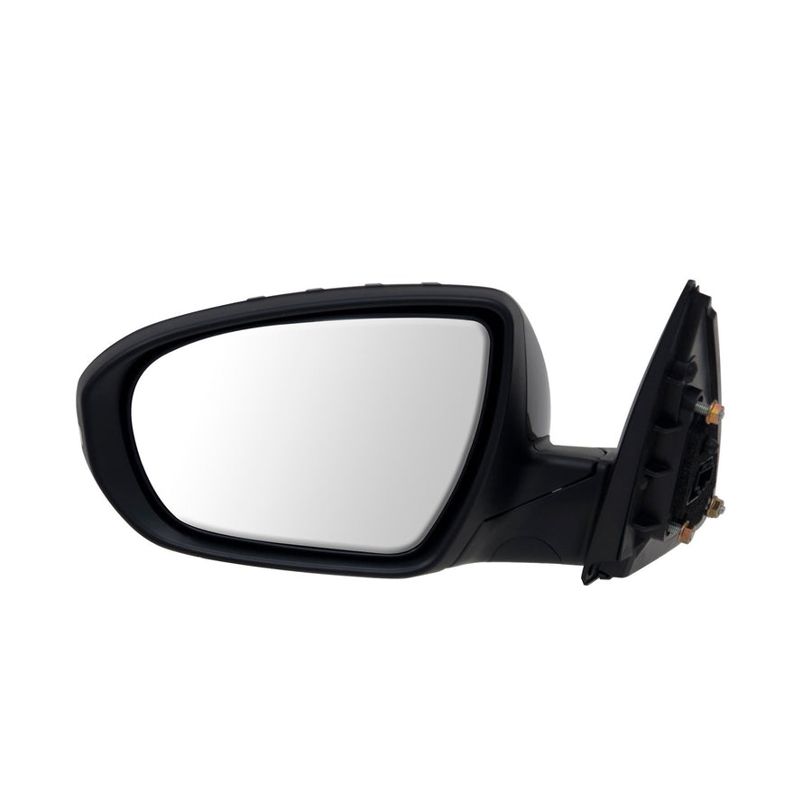 Mirror Driver Side for Kia Optima, US built, textured black w/PTM cover, w/turn signal, power folding, Heated Power