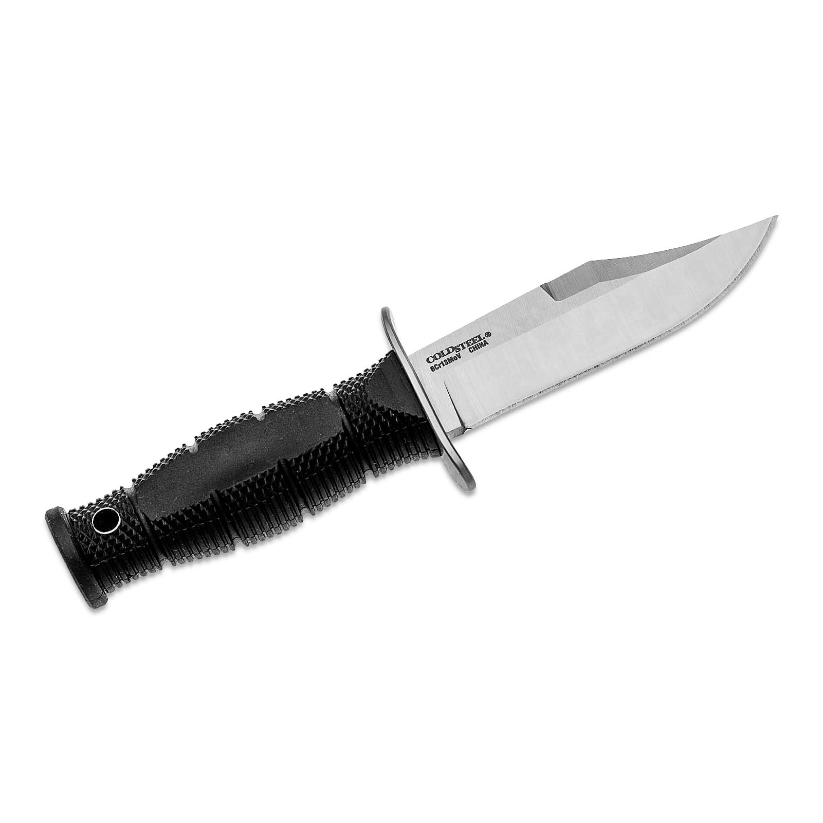 Cold Steel Clip Point Mini Leatherneck Compact Lightweight 3.5" 8CR13MOV Steel Fixed Blade Outdoor Hunting Utility Knife, 3.25" Textured Ergonomic Kray-Ex Handle, Secure-Ex Sheath