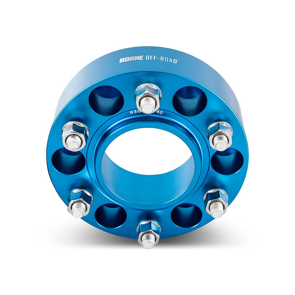 Borne Mishimoto Off-Road Wheel Spacers, 6X139.7, 2.00 Inch Thick, Compatible with Toyota Tacoma & 4Runner, Blue